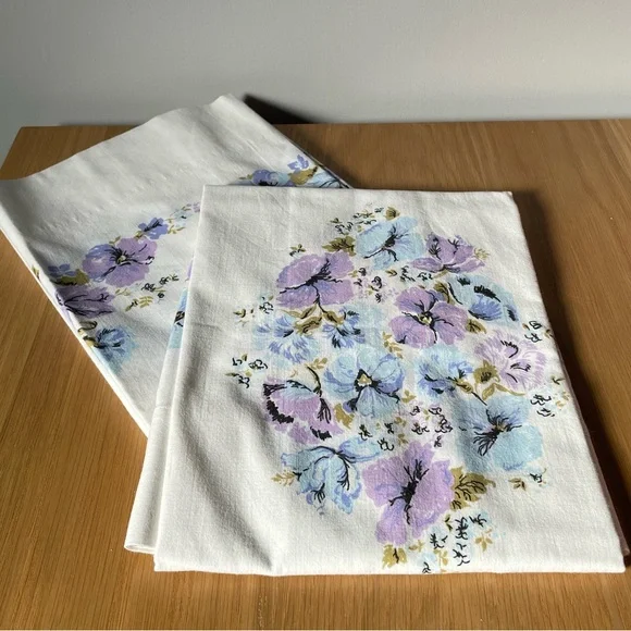 Vintage Stevens 100% Cotton Floral Pillowcases (Never used) - Picture 4 of 14